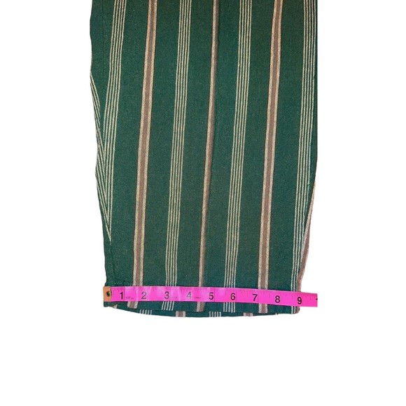 DIP Women's Linen Trouser Pants Size M Capri Pockets Elastic Green Loose Fitting - Picture 10 of 11